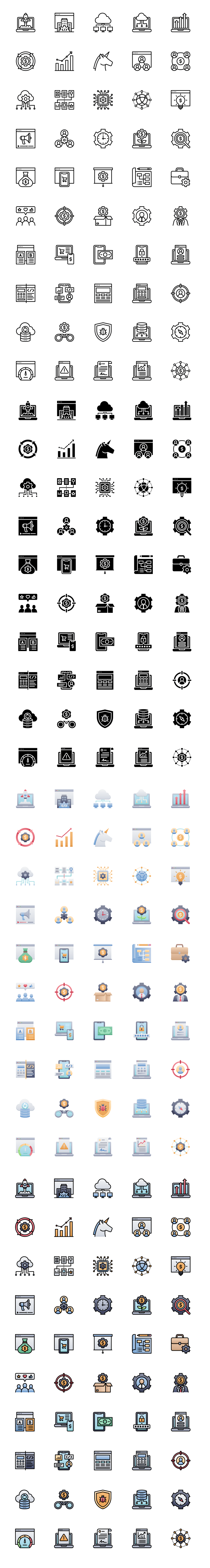 50款电子商务icon图标黑白单色彩色图标整合包 E-commerce Icon-酷社 (KUSHEW)
