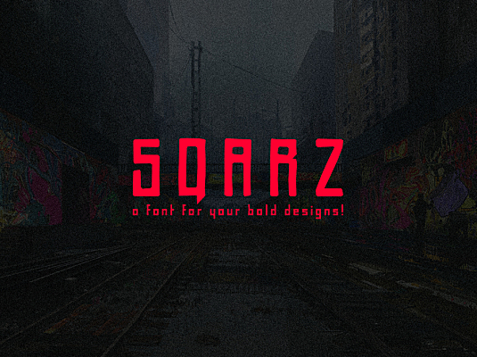 Sqarz 一款类似涂鸦的标题英文免费商用字体