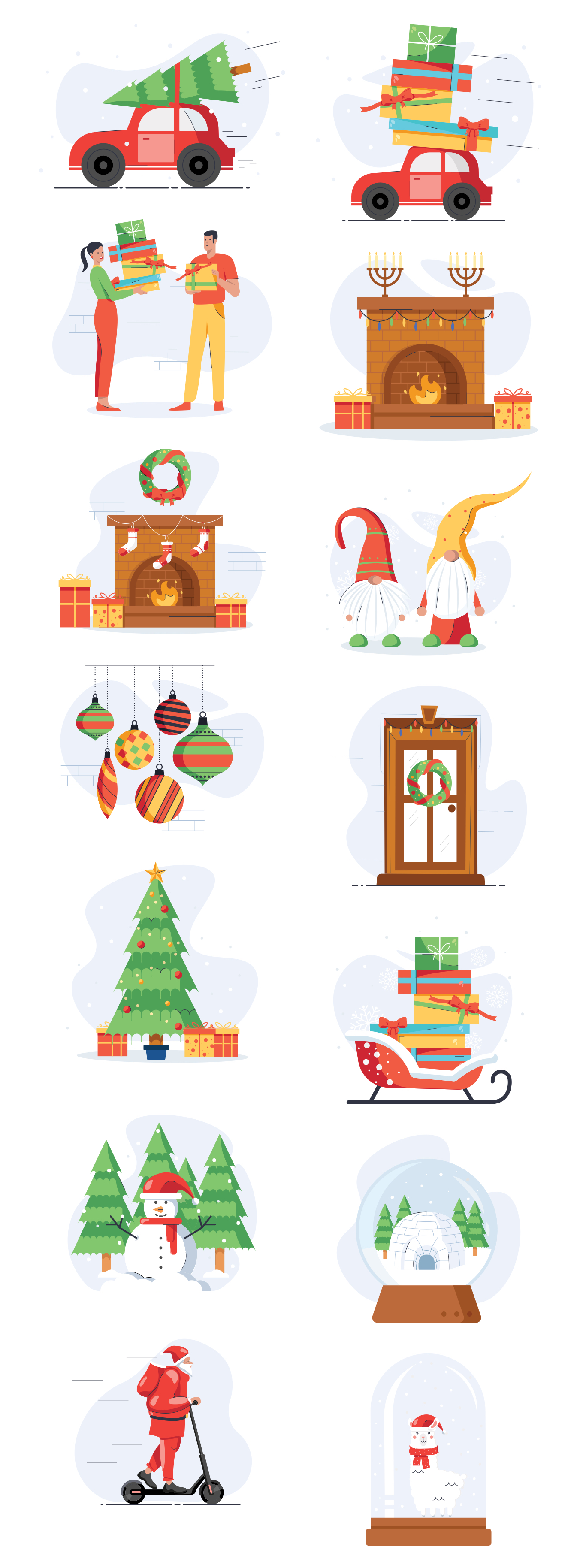 14张圣诞节相关插画包 14 Christmas illustration bag-酷社 (KUSHEW)