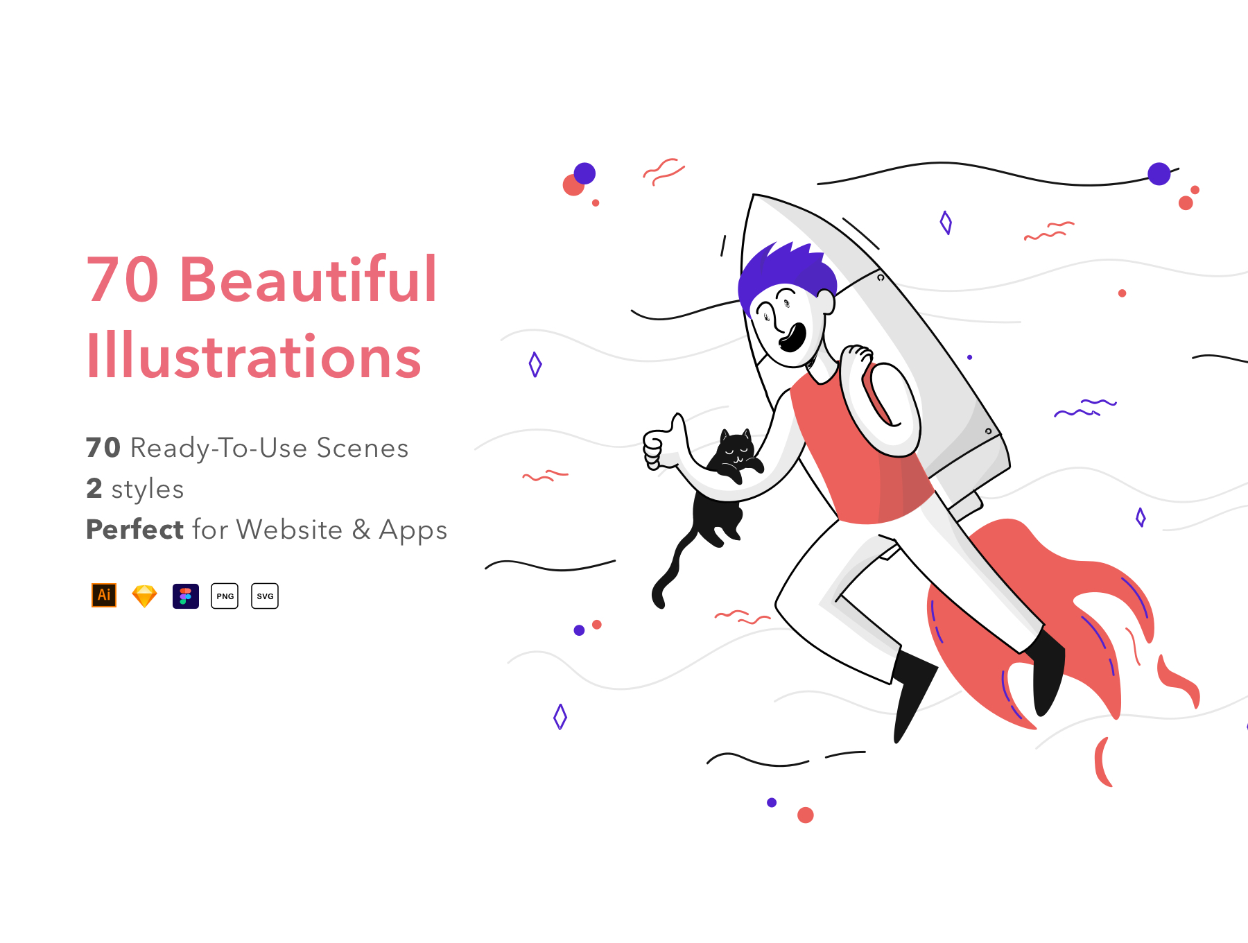 70张海外扁平高质量人物插画包 web UI illustrations
