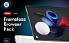 MAC风格高分辨率无边框浏览器网页展示设计样机-Frameless Browser Pack