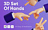 15个卡通Q版3D手势设计素材PSD&PNG格式3D set of hands
