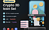 3D图标货币交易加密平台元素场景 DeFicons Crypto 3D Icon Set
