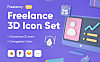 20个3D创意图标自由职业系统icon Freelancy - Freelance 3D Icon Set