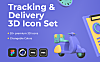 20+3D创意外卖物流系统地图系列图标icon Tracking & Delivery 3D Icon Set