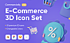 网络商城电子商务3D创意图标Commercially - E-Commerce 3D Icon Set