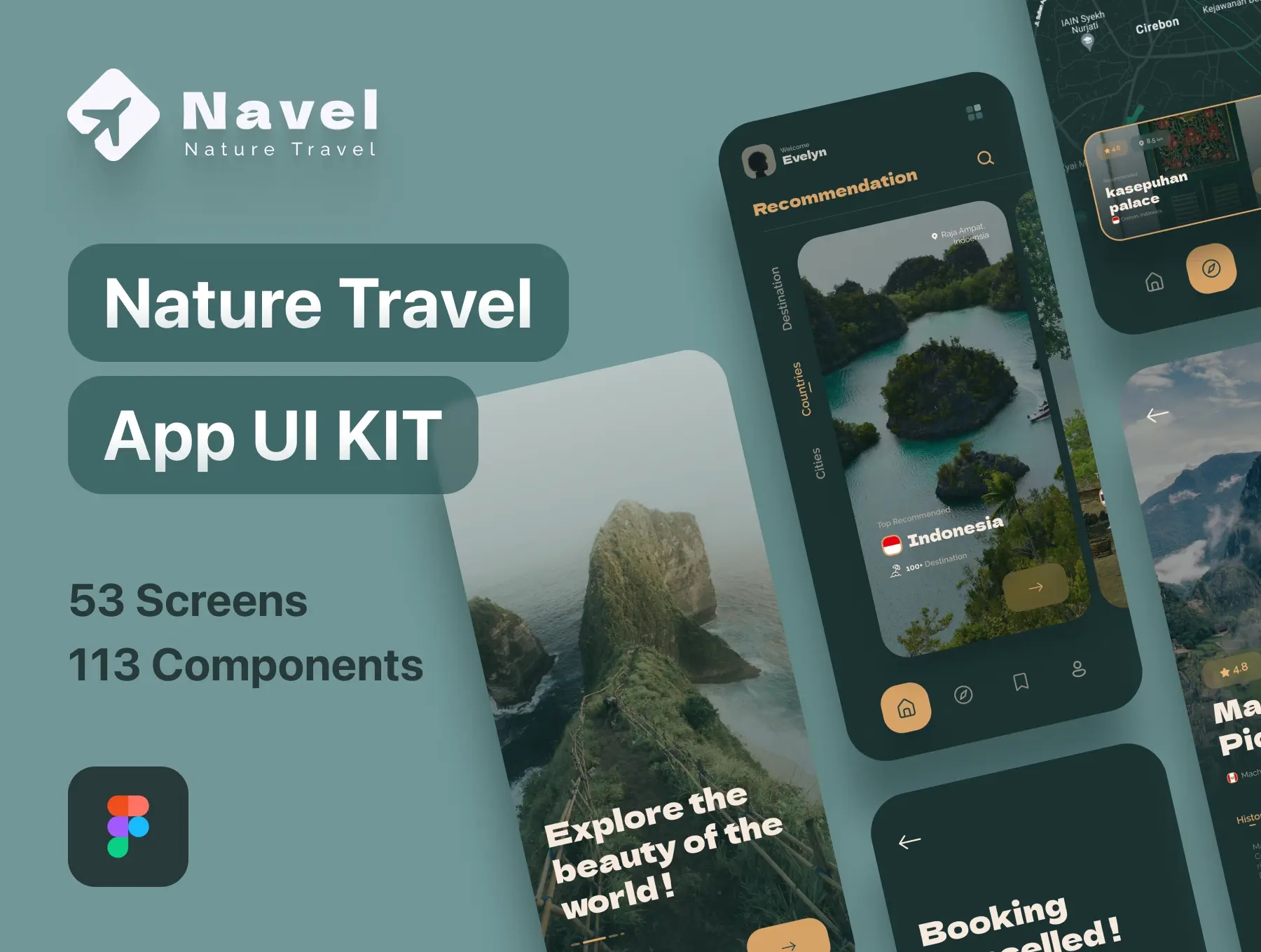 旅行出行旅游景点推荐App应用程序 Navel - Nature Travel Expedia App UI Kit