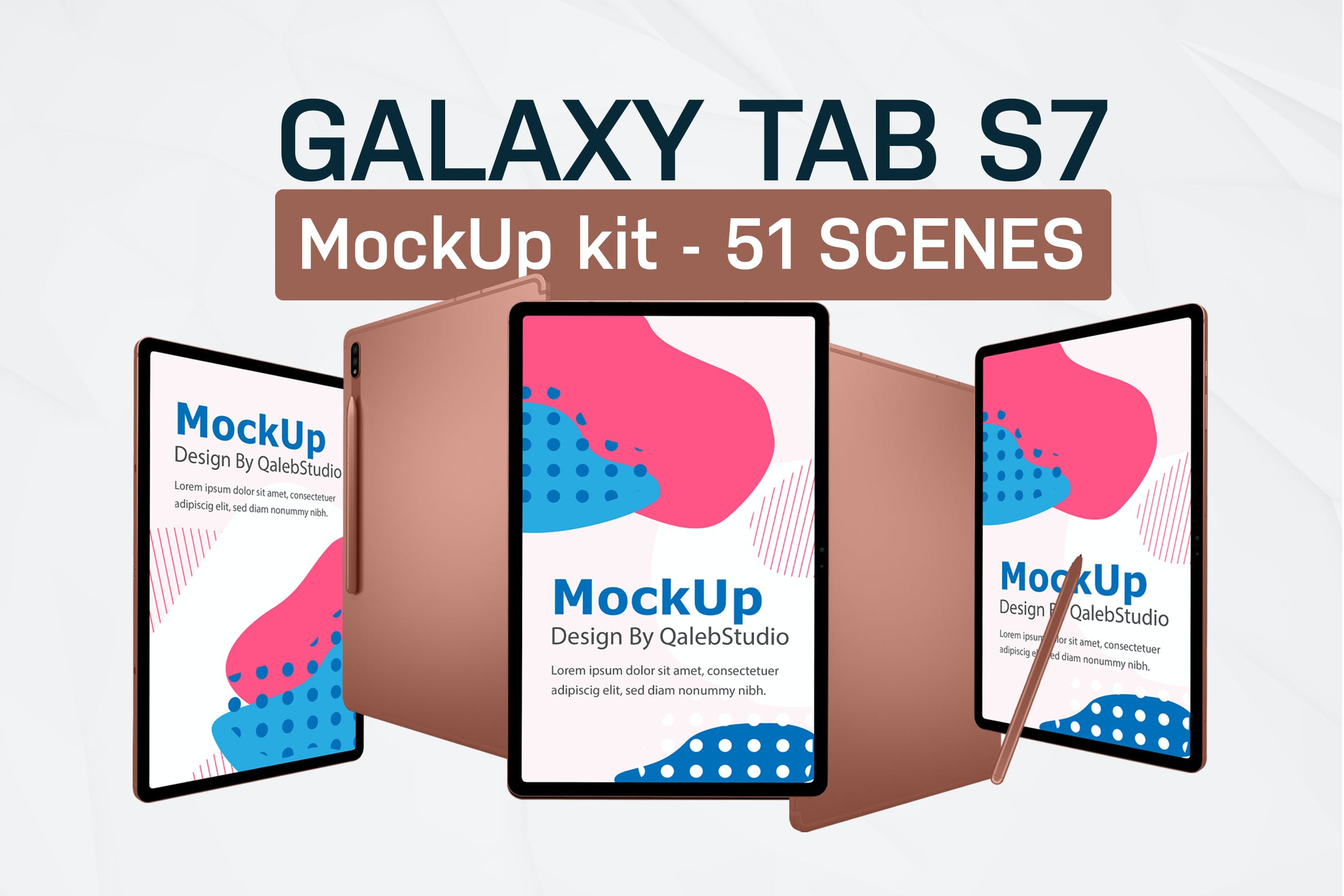 三星Galaxy Tab S7平板电脑设计样机智能贴图galaxy-tab-s7-kit