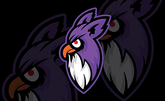紫色电子竞技战队头像猫头鹰Logo设计模板 purple-owl