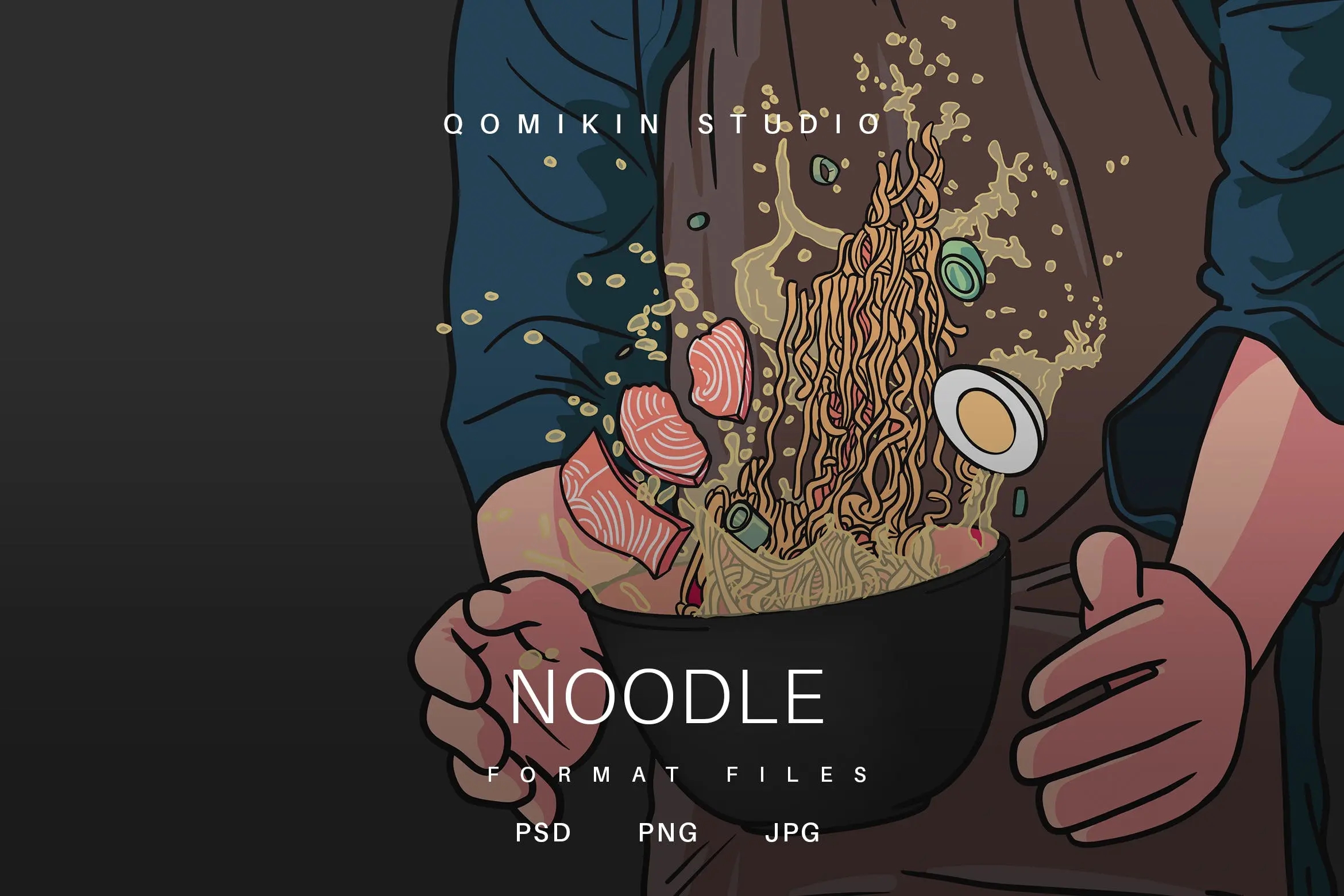 美食面条插画&封面背景素材 Noodle Illustration