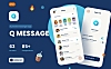 注重隐私保护的Messenger信息iOS App ui设计UI套件 Q message App UI Kit template