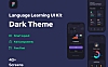 语言学习外语自学学习app应用程序ui套件 Language Learning App (Dark Theme)
