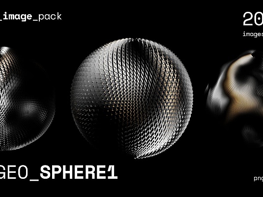 科技感&未来派设计不规则金属质感球体背景 geo-sphere1