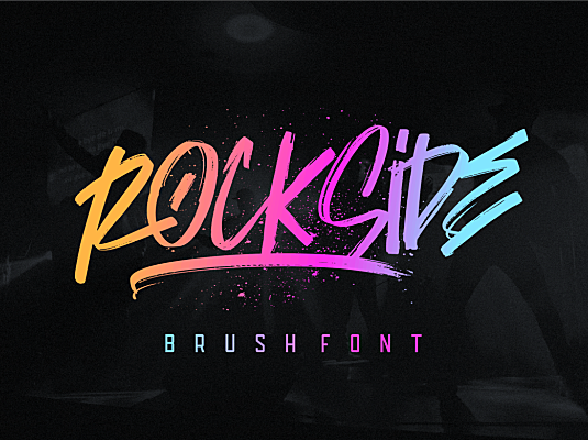 潮流都市彩色涂鸦纹理字体 rockside-brush-font