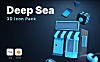 3D卡通深蓝色常用icon图标合集 deep-sea-3d-icons