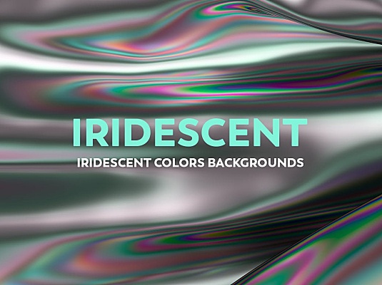 彩虹色金属液体质感高清抽象背景图素材 iridescent-abstract-backgrounds