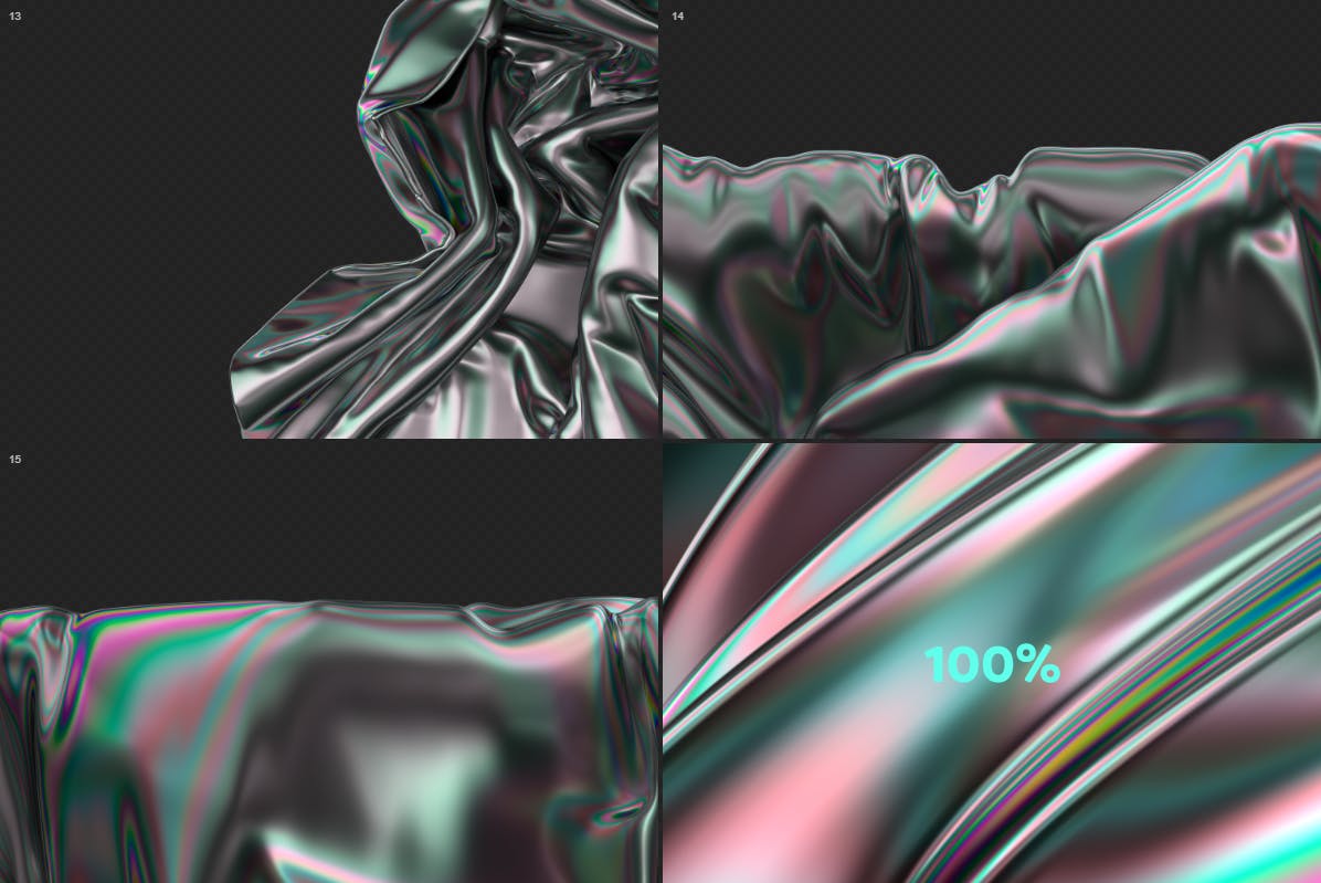 彩虹色金属液体质感高清抽象背景图素材 iridescent-abstract-backgrounds-酷社 (KUSHEW)