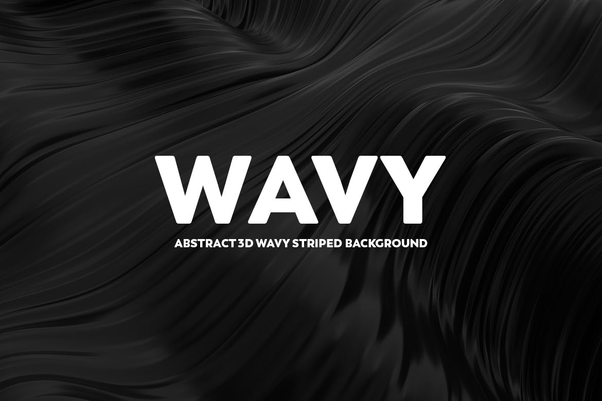 黑色波浪抽象3D条纹背景图素材 abstract-3d-wavy-backgrounds-black-color