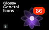 Figma66个常见通用光泽的icon图标-Glossy66 icons