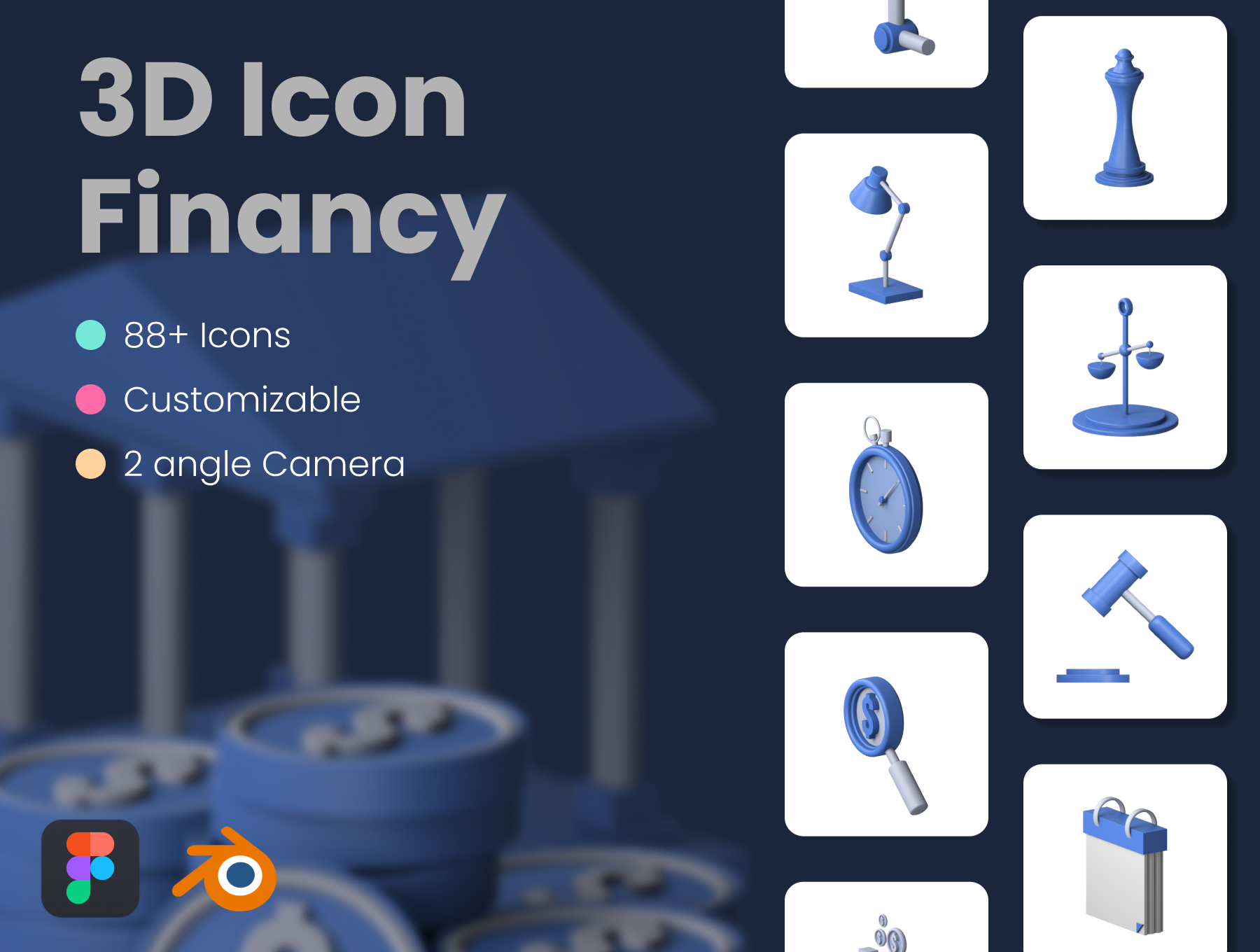 3D金融财务主题系列icon图标素材合集 3D Financy Icon