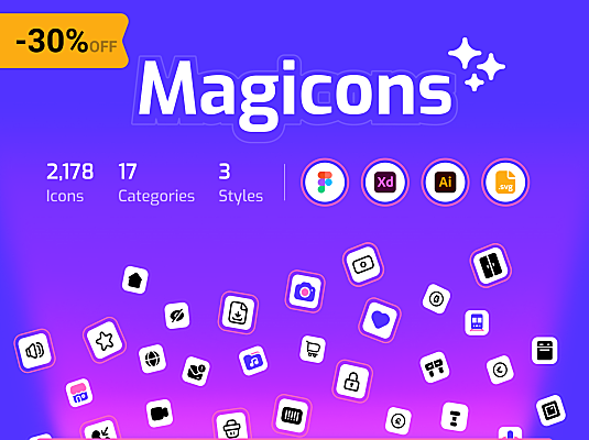 17个不同主题的矢量icon图标素材包 Magicons icon