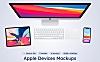 苹果系列设备屏幕展示顶视图Sketch设计样机 apple-devices-top-view-sketch-mockup