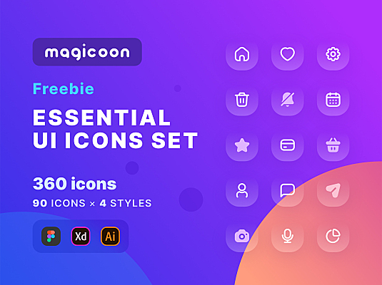 现代常用WEB UI图标合集 magicoon – Modern Icons Library