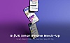 高端漂浮的iPhone手机APP UI设计样机展示 mockupsuiux-smart-phone-mock-up