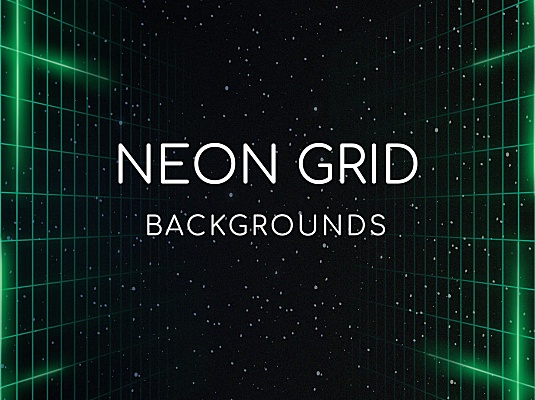 赛博朋克风格霓虹灯网格背景底纹纹理集合 neon-grid-backgrounds