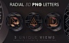 金属科技感3D立体Artdeco风格英文字体 artdeco-radial-3d-lettering