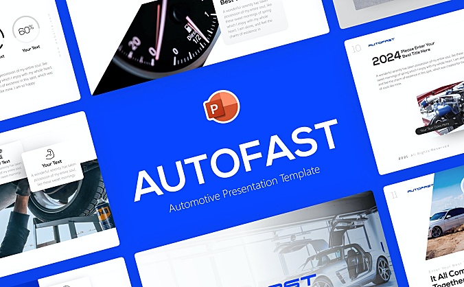 汽车维修服务项目介绍讲解主图PPT模板 autofast-automotive-powerpoint-template