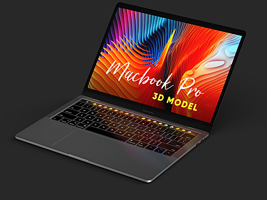 新款MacBook Pro c4d模型源文件设计素材下载MacBook Pro 3D Model