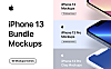 8.9GBiPhone13系列设计样机平铺等距粘土风格素材包 iPhone 13 Bundle Mockups