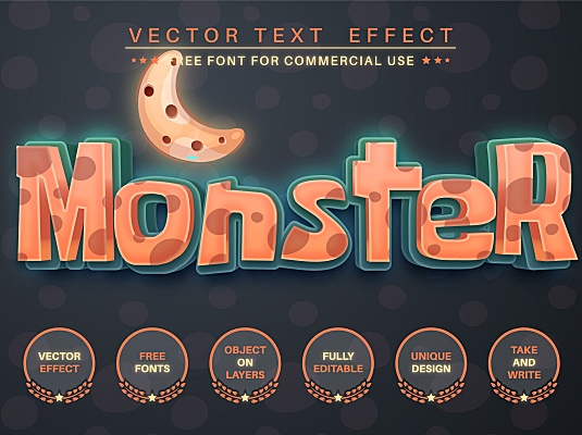 万圣节主题怪物奶酪字体AI软件样式 halloween-monster-edit-text-effect-font-style