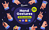 40款卡通小胖手臂手势3D插画 Hand Gestures 3D Illustration
