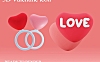 粉红色3D情人节七夕节图标icon合集 3D Valentine Icon