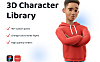 40+种姿势3D学生人物角色Figma UI套件 3D Character Mike back to school university