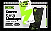 9款卡片式iPhone手机屏幕app ui内容展示设计样机Screen Cards Mockup Pack
