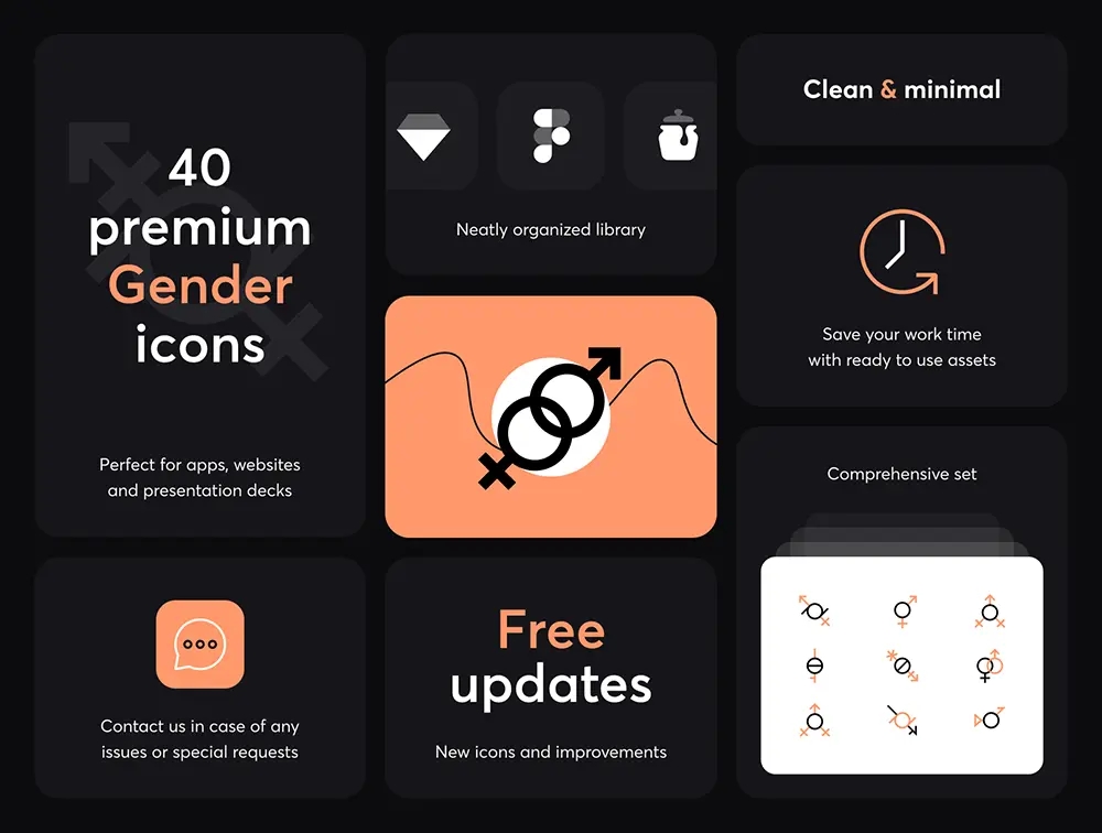40款男女性别图标icon合集Gender - Premium Icons