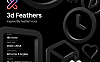 黑白风格手机UI设计3D图标包 Feather Icon 3D Pack