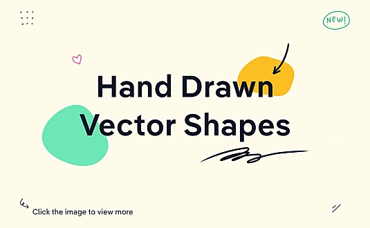74个卡通手绘箭头气泡点缀矢量形状元素hand-drawn-vector-shapes