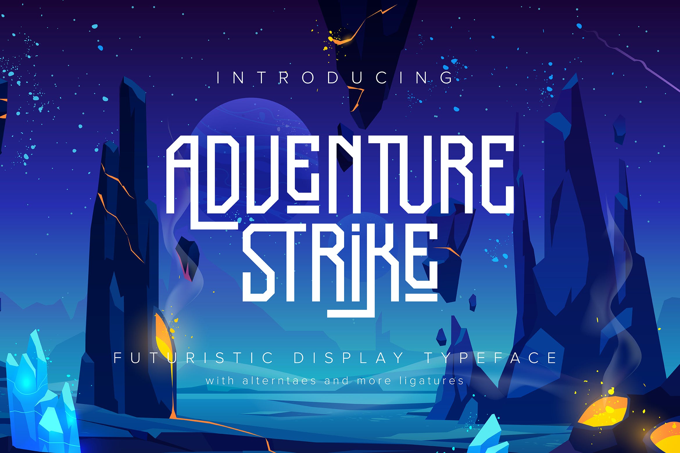 酷炫未来科幻主义英文创意装饰字体 Adventure Strike | Futuristic Display Typeface-酷社 (KUSHEW)
