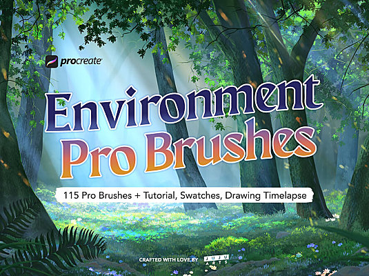 大自然环境主题Procreate笔刷集合 (brushset)Complete Environment Pro Brushes