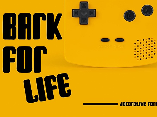 复古粗圆海报封面标题设计装饰英文字体 Bark for life