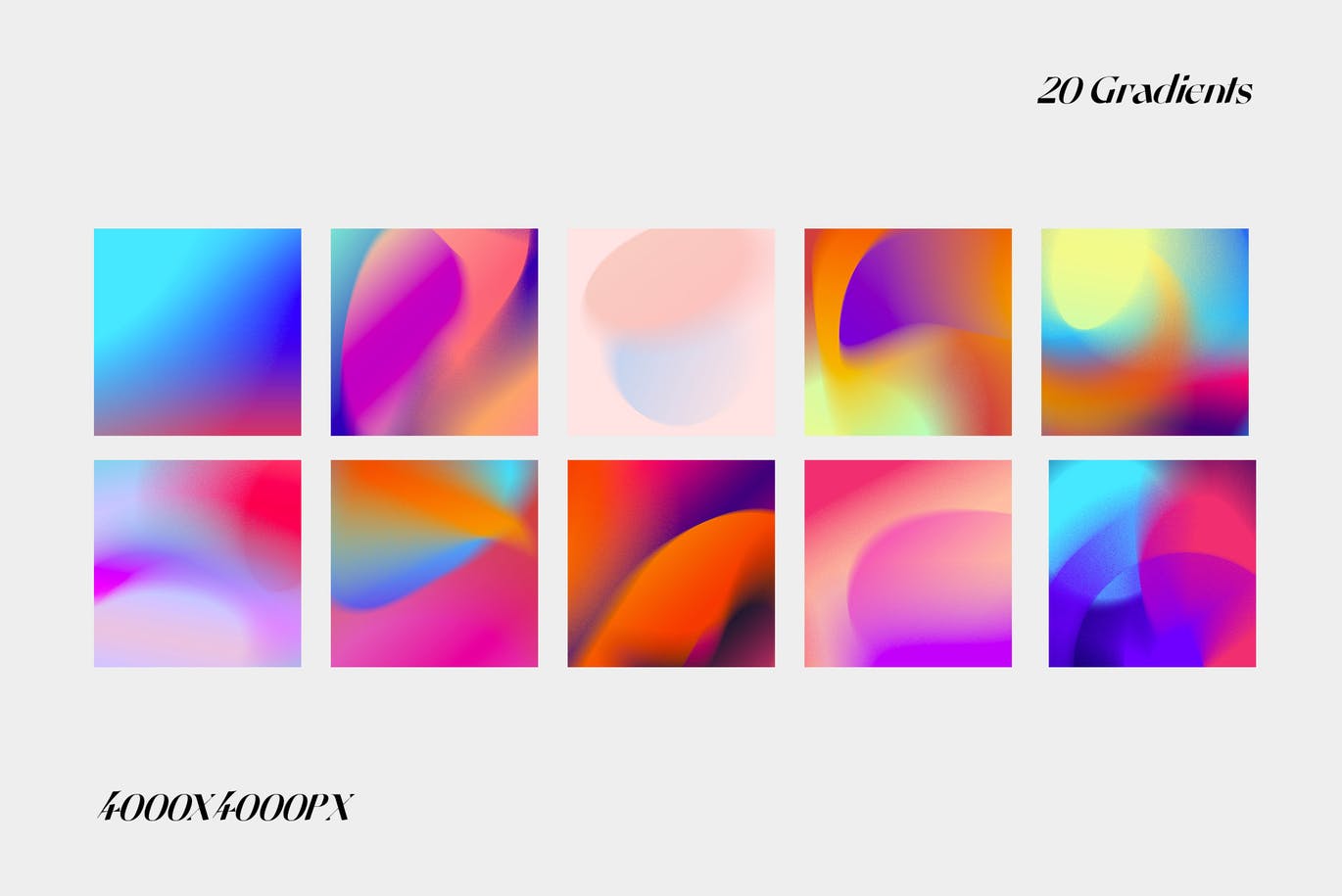 20种渐变颜色颗粒纹理背景底纹大集合 gradient-color-grainy-textures-酷社 (KUSHEW)