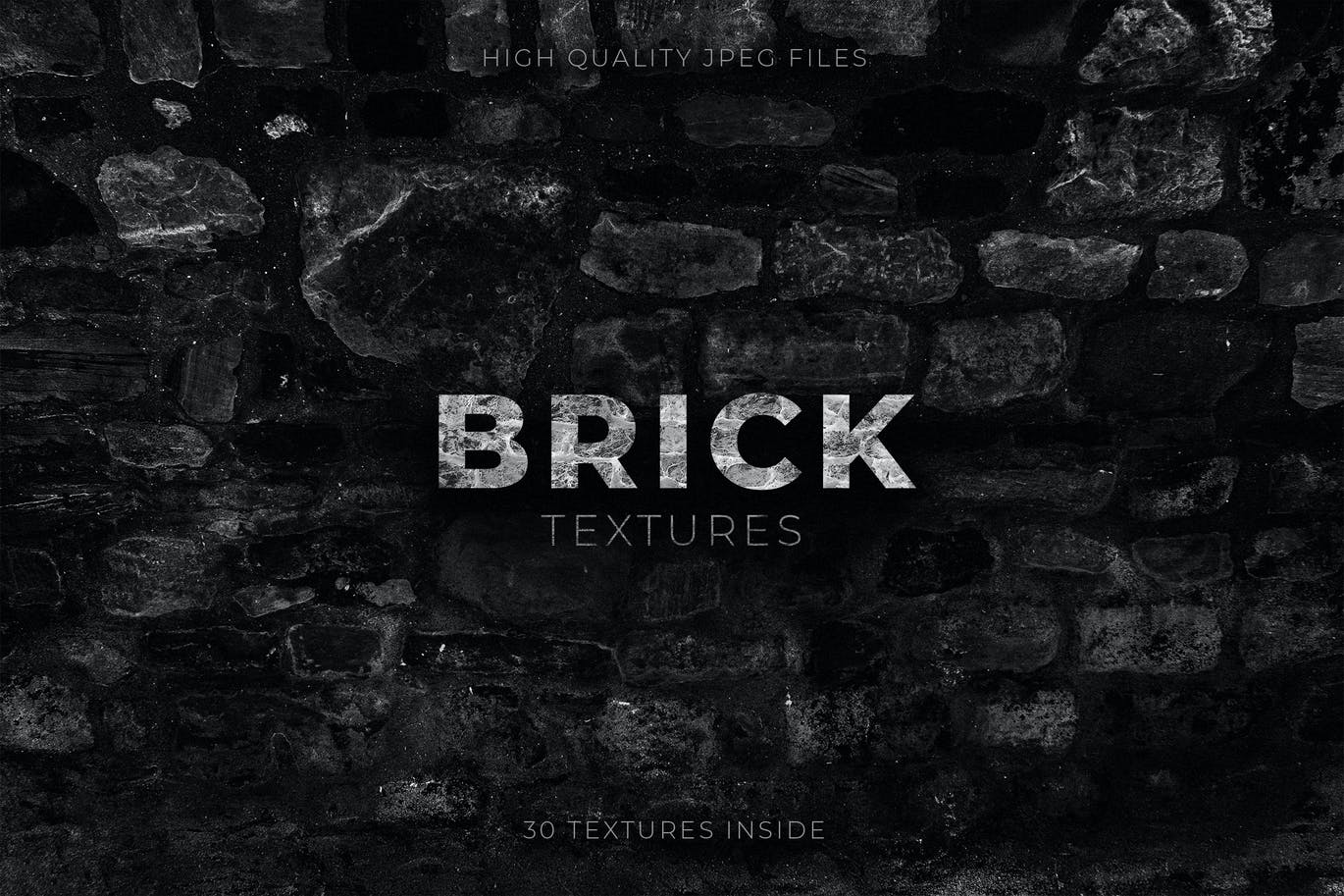 30种稀有资源黑色系砖头背景底纹纹理大集合bricks-texture-pack