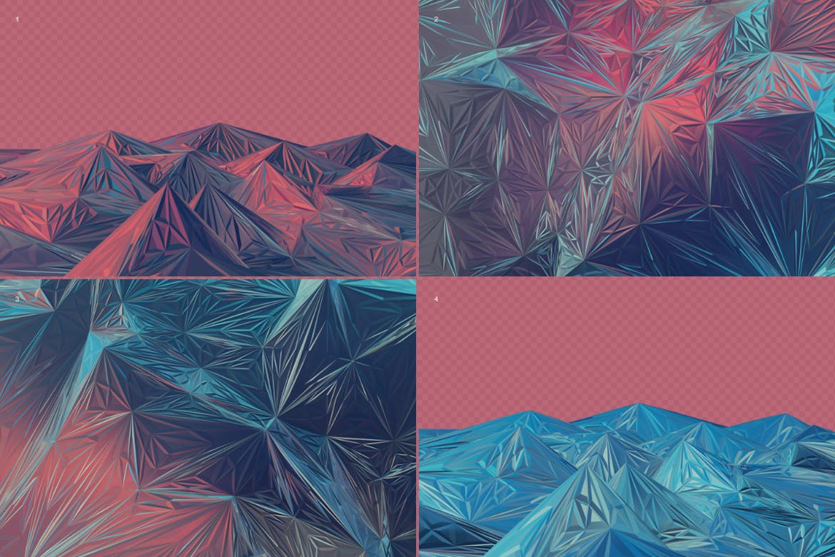 高端绚丽抽象的多边形水晶背景底纹纹理大集合abstract-polygon-crystal-backgrounds-酷社 (KUSHEW)