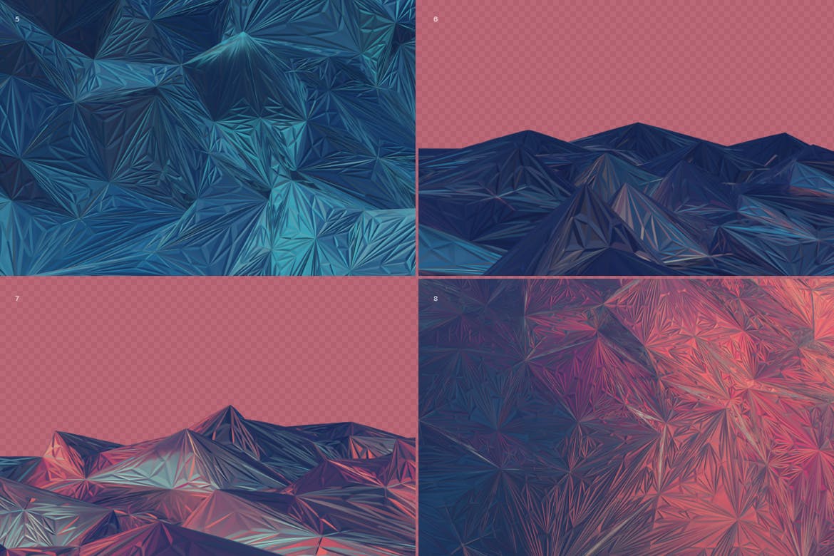 高端绚丽抽象的多边形水晶背景底纹纹理大集合abstract-polygon-crystal-backgrounds-酷社 (KUSHEW)