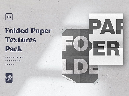 折叠纸张纹理效果 Folded Paper Textures Pack