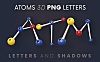 DNA原子风格几何图形26个英文字母字体atoms-3d-lettering